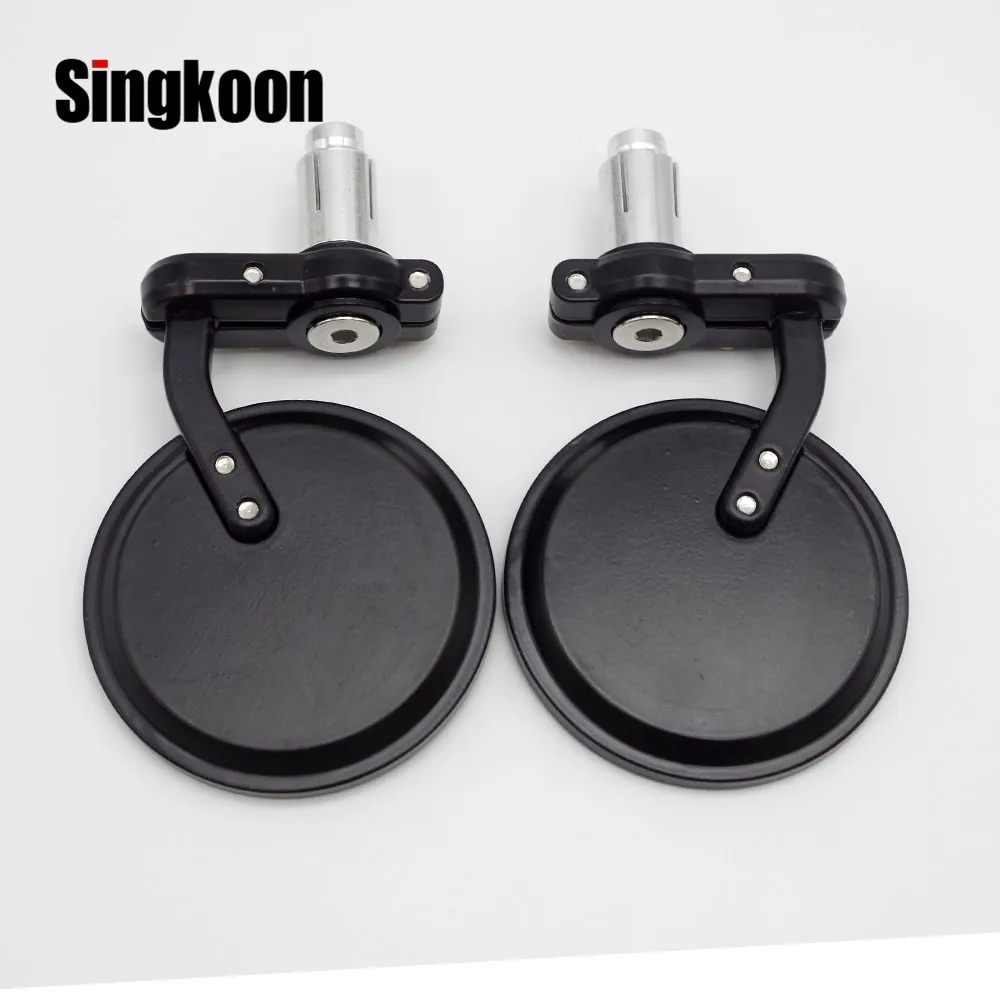 

Universal 22mm Motorcycle Rearview Mirrors Black Retro Bar End Side Mirror FOR Custom Moto Kawasaki Bajaj KTM Apprillia Triumph