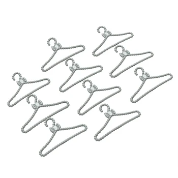 

10 Pcs/Lot Gray Hangers For Dolls Dress Clothes Outfit Skirt Shoes Pretend Play House Accessories Girls' Gift