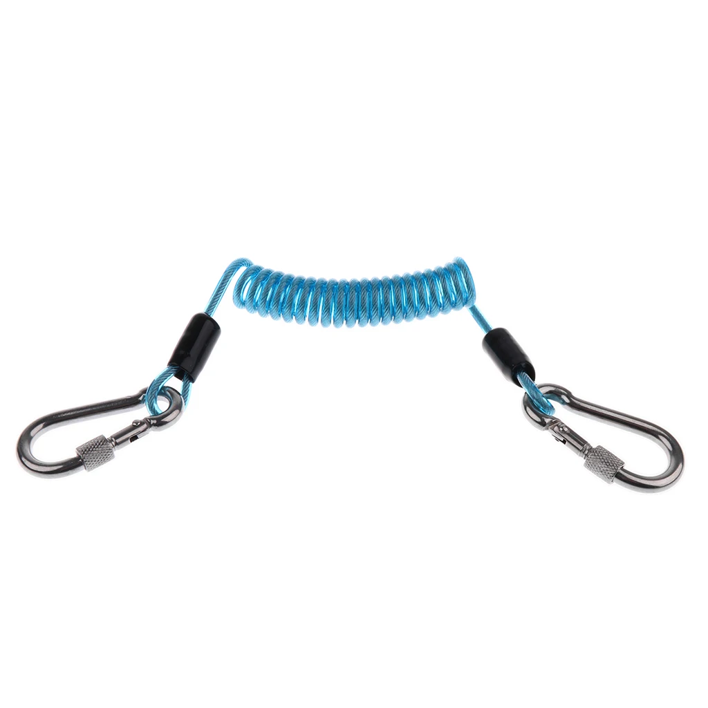 Scuba Diving Dive 10cm Spiral Spring Coil Snap Clip Lanyard Safety Emergency Gear for Outdoor Climbing Underwater Photography