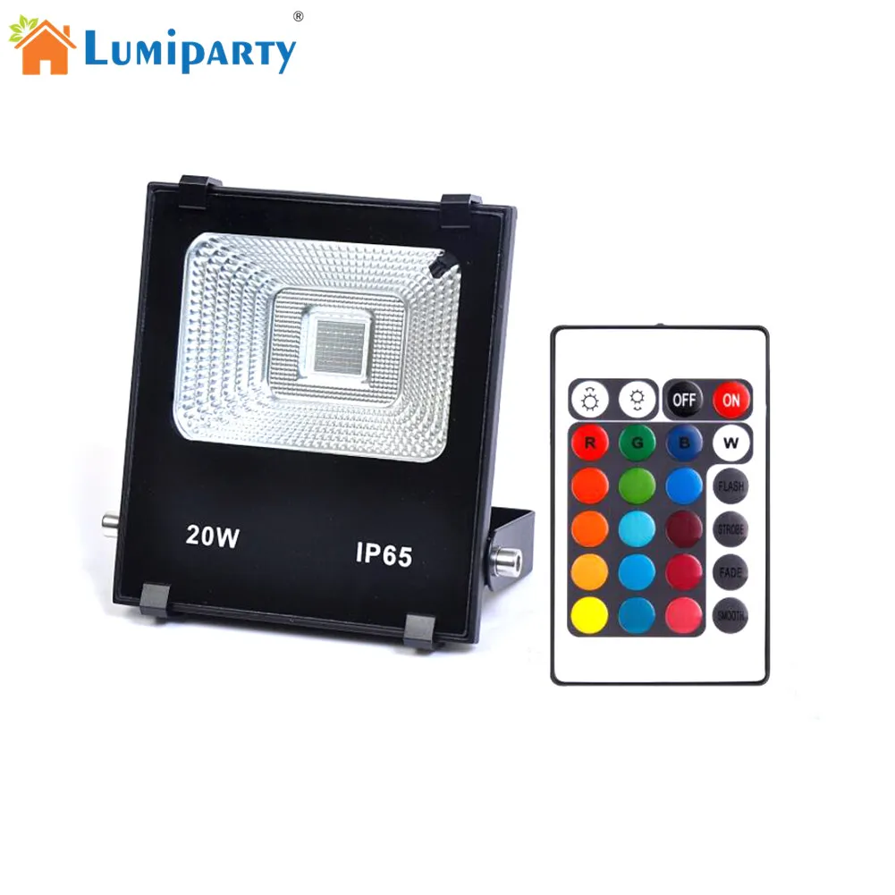 

AKDSteel High Power 20W RGBW LED Project Lamp Light Led Panel Waterproof Timing Changing Color Light Remote Controller Lighting