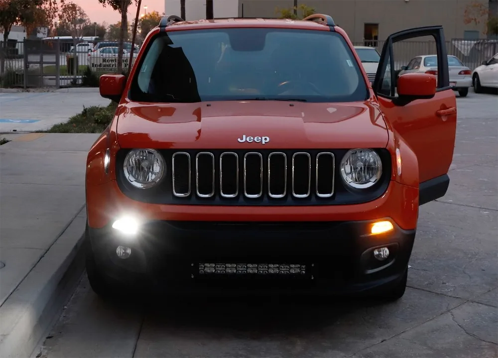 Для jeep renegade- светодиодный светильник s с белые дневные ходовые огни светильник Янтарный Поворотная сигнальная лампа замена светильник ing(2 шт