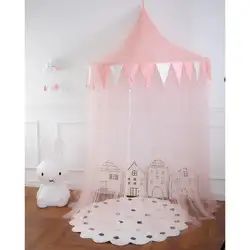 Детская потолочная купольная Занавес кровать, палатка для чтения угловая раскладка половинная Луна игровой дом кровать навес для девочек