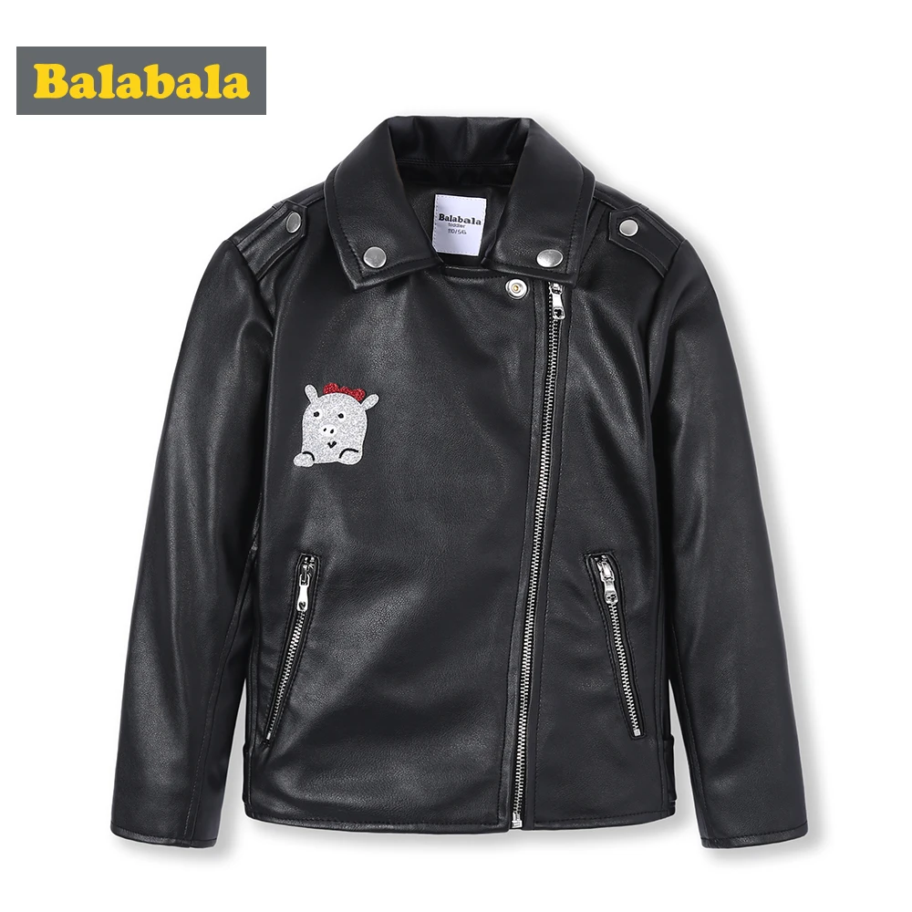 Balabala/байкерская куртка из искусственной кожи для маленьких девочек; байкерская куртка для маленьких девочек; детская куртка; зимнее пальто; Верхняя одежда; одежда