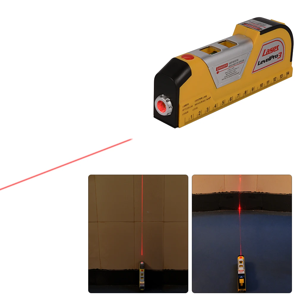 

8FT Laser Level Horizon Vertical Line Tape Aligner Ruler Accurate Measure HT531