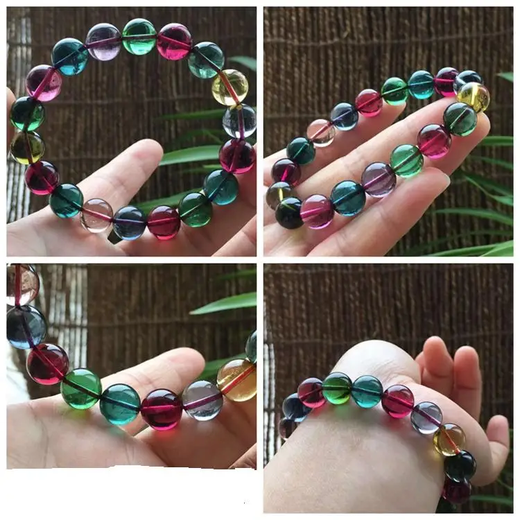 

Ms natural quartz crystal bracelet lap Female rainbow tourmaline
