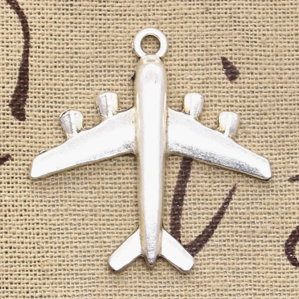 

10pcs Charms airplane plane 38x38mm Antique Silver Pendants DIY Necklace Crafts Making Findings Handmade Tibetan Jewelry