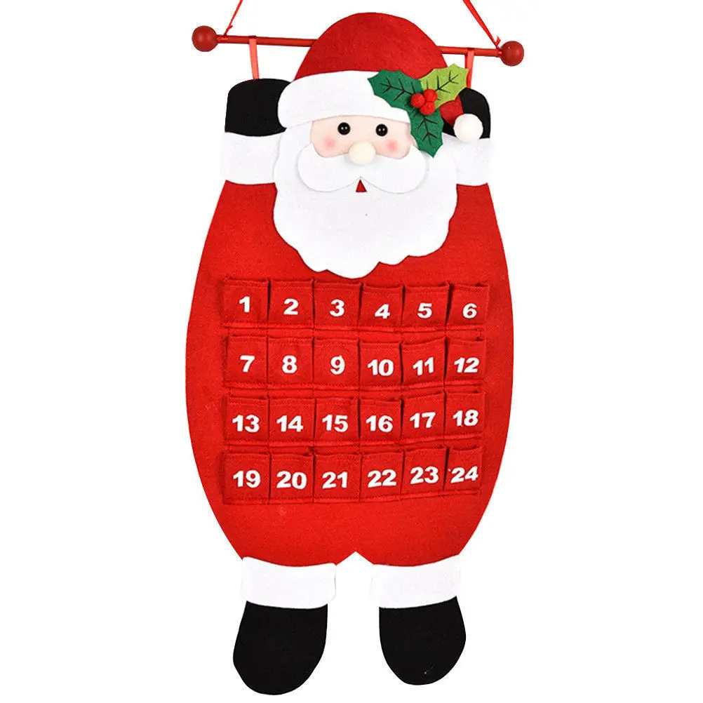 

2017 Santa Claus Elk Advent Calendar Countdown Xmas Tree Hanging Ornaments Festival Home Decor New Year Christmas Gift