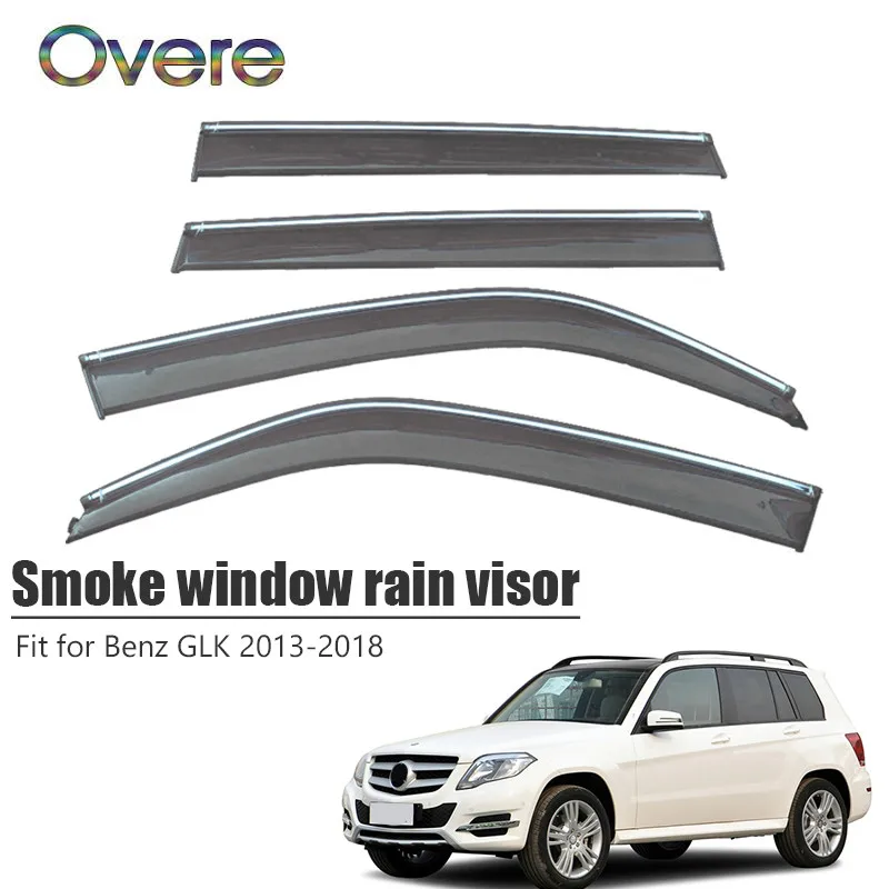 Overe 4 шт/1 Набор Дымовое окно дождевой козырек для Mercedes GLK 300 200 260 2013 2018 ABS навесы