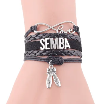 

Infinity love SEMBA bracelet dance shose charm Rope handmade DANCER wrap Bracelet for women Leather bracelets & bangles jewelry