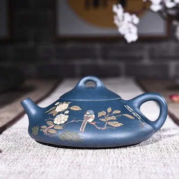 

quality goods all hand undressed ore ink green mud flat stone gourd ladle pot of kung fu tea set wholesale the teapot