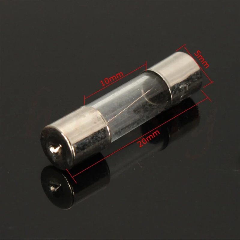 100Pcs/Set Quick Blow Glass Tube Fuse Assorted Kits 5x20mm Fast-blow Glass Fuses Electrical Equipment Fuse