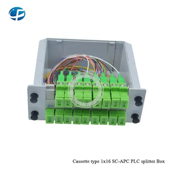 

Cheapest price 5pcs/lot 1*16 SC APC PLC Splitter 1*16 splitter PCL Fiber Optical Cassette Box Splitter Cassette box