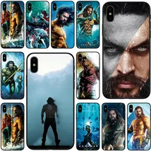 Película de DC Comics Aquaman cubierta de silicona suave negro caja del teléfono TPU para iPhone 5 5C 5S SE 6 6 s 6 más 7 6 s más 7plus 8 8plus X XS X XR XS.