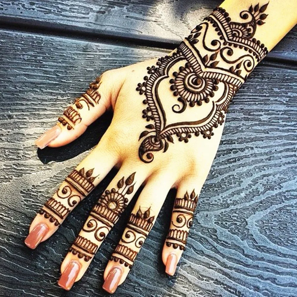 أزياء الحناء المخاريط المؤقتة الهندي للماء الوشم ملصق متعدد الألوان الجسم الفن الطلاء Mehandi الحبر