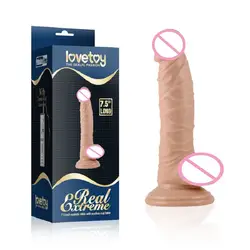 Lovetoy Гибкая 7.5 дюйм(ов) реальное ощущение очень реалистичные ПВХ фаллоимитатор с присоской большой пенис секс-игрушки для женщины секс