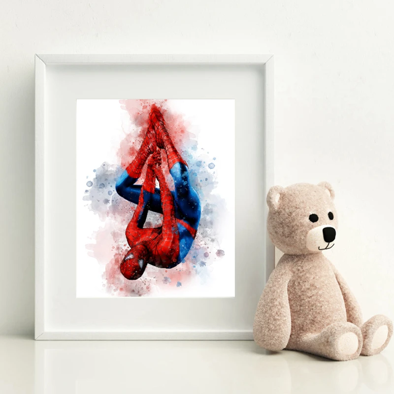 Spiderman Watercolor Canvas Art Print