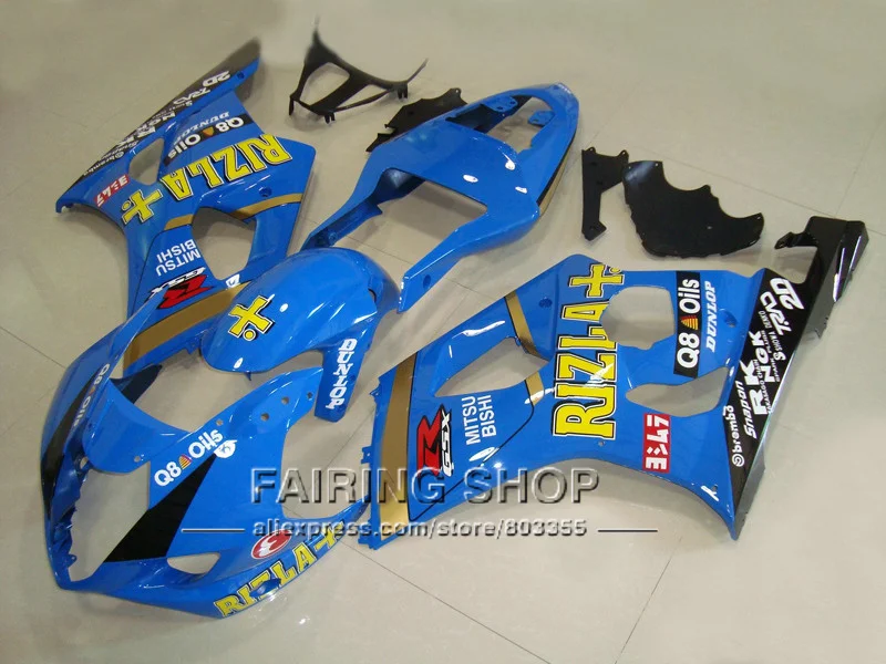 

Injection molded fairing kit for Suzuki GSXR1000 2003 2004 blue black bodywork fairings set GSXR 1000 03 04 YI46