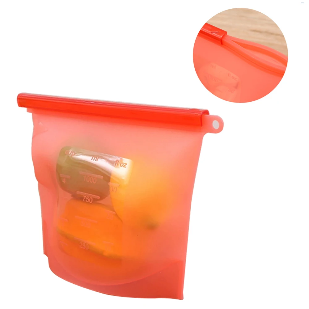 Kitchen Tool Food Silicone Fresh Bag Reusable Vacuum Sealed Freezer Bag Slide Lock SnacksSandwichesMeat Marinades Storage Bags (17)
