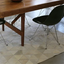 Пирамида белый кожаный Простроченный коврик из бычьей кожи, настраиваемый размер/цвет