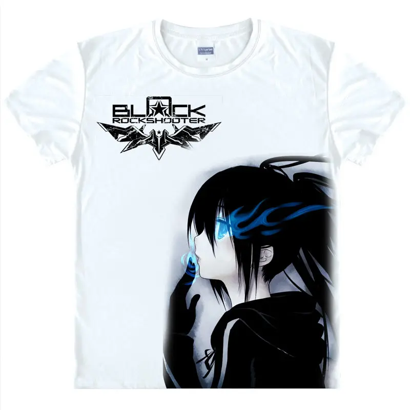 Футболка Black Rock Shooter черная Золотая рубашка с пилой парные аниме персонажи