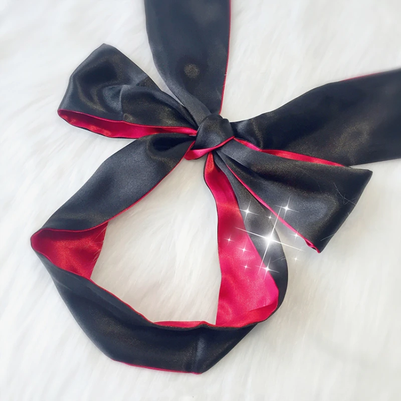Soft Sleep Eyeshade Satin Ribbon Bondage On Eyes Sex Breathable Cover Eye Patch Belt Blindfold Sexy