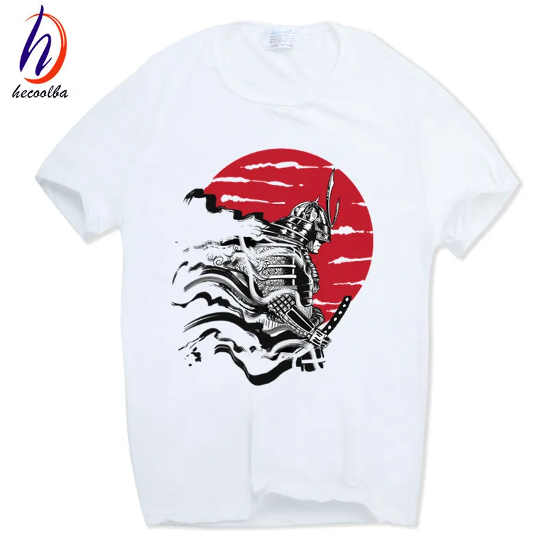 

Asian size 2018 Brand Men Women Print Japan Samurai Warrior T-shirt Anime geek Summer Short sleeve O-Neck Harajuku Tshirt HCP366