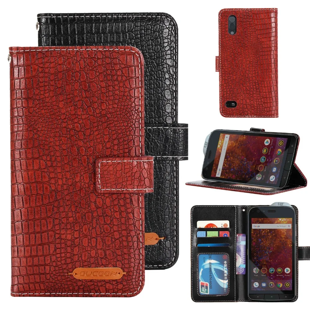 

GUCOON Fashion Crocodile Wallet for Caterpillar Cat S61 Case Luxury PU Leather Phone Cover Bag High Quality Hand Purse