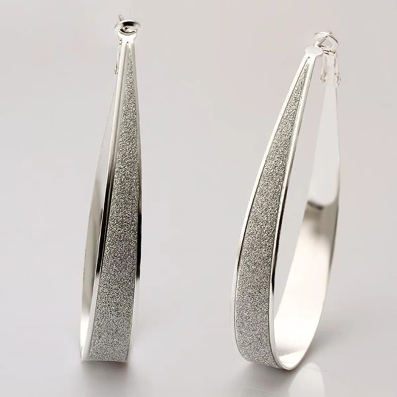 

New Fashion Beautiful Jewelry 925 Sterling Silver Earring Round Big Ear Ring Earrings