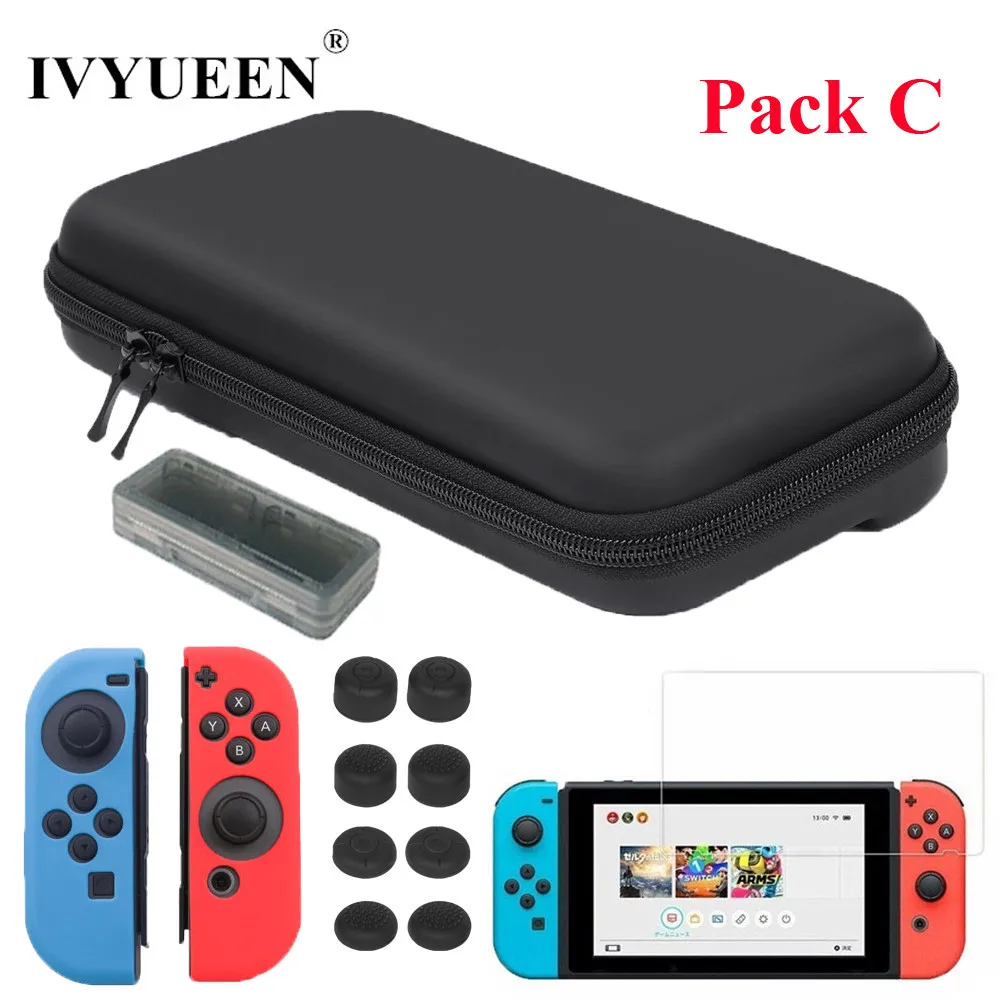 IVYUEEN для Joycon Nintend переключатель НС консоли защитный жесткий Портативный путешествия чехол Shell с рукояткой шапки игры аксессуары