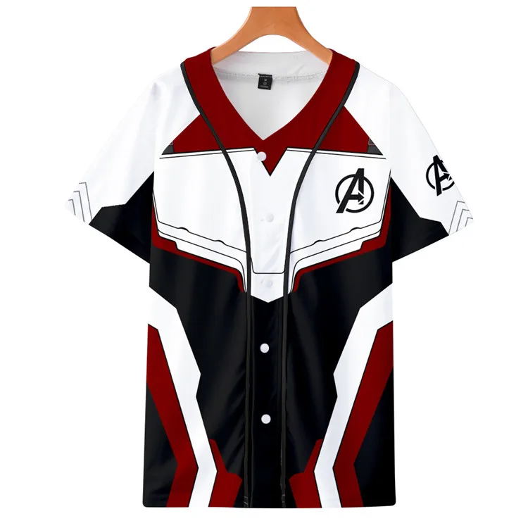 

Avengers Endgame Quantum Realm Man Baseball Jacket Advanced Tech Short sleeve Cosplay Costumes 2019 new superhero Iron Man top