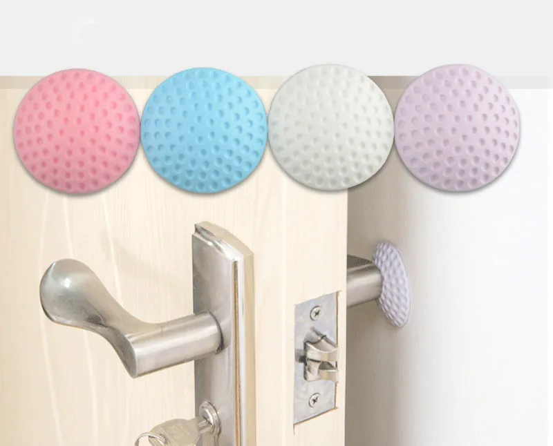 

4 Color Pcs Rubber Mat Door Stopper Mat Wall Stickers Handle Protective Pad Door Lock Protective Noise Reduction Door Stops