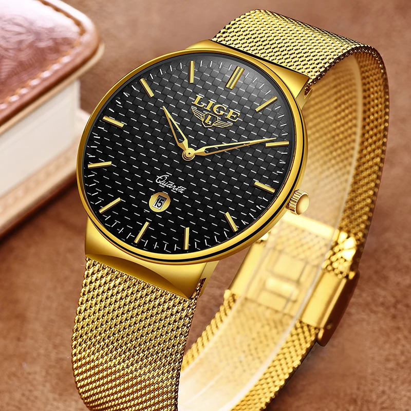 Relojes 2018 LIGE Top Brand Luxury Men Watches Men Business Quartz Watch Male Date Waterproof Gold Clock Man Relogio Masculino