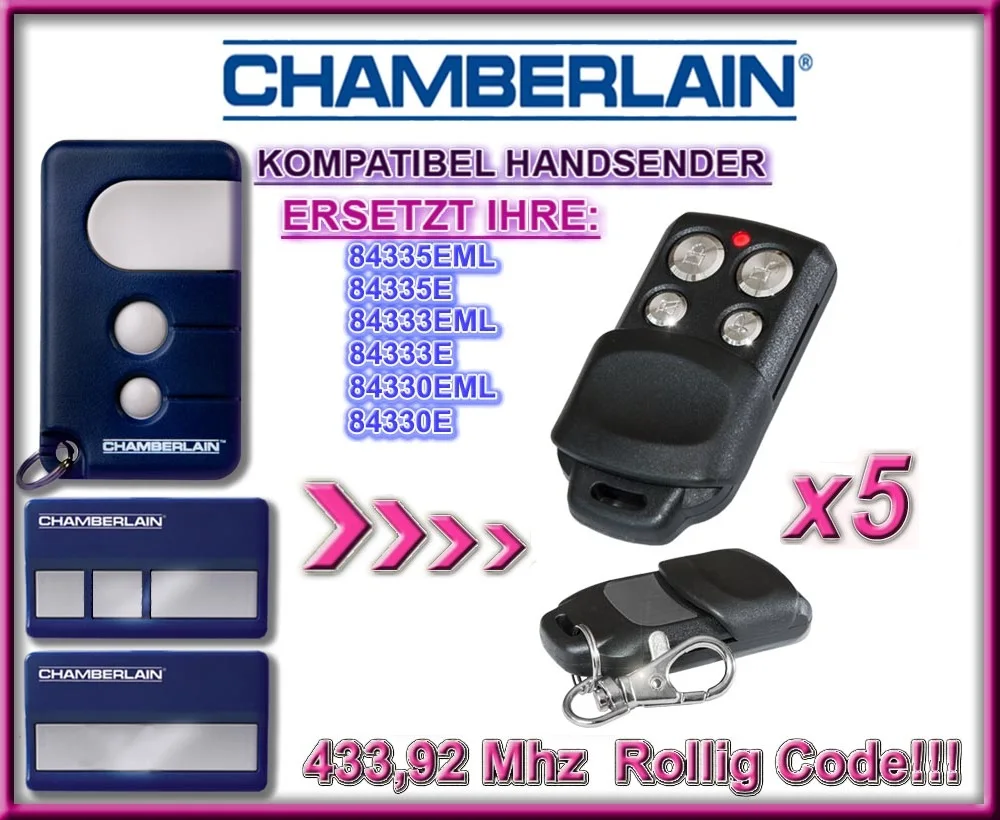 

Chamberlain liftmaster 84330EML/84330E/84333EML/84333E/84335EML/84335 replacement remote control remote duplicator free shipping