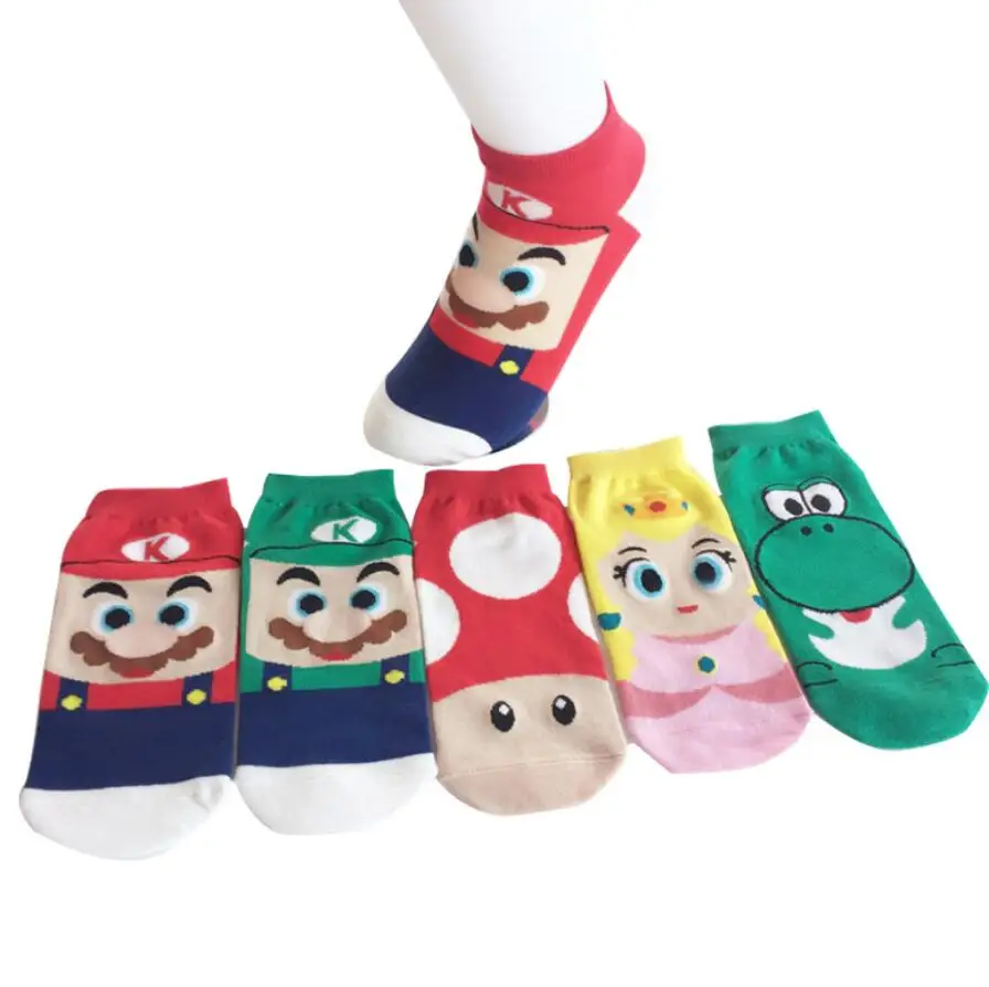 1 Paire Mario Luigi Chaussettes Dessin Anime Totoro Bateau Chaussettes Superman Capitaine Arrowman Bruce Lee Personnage Motif Printemps Ete Socks Aliexpress