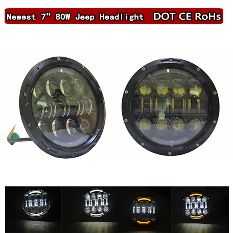 For Jeeps Accessory 7 INCH round LED Headlights Car LED Projector for