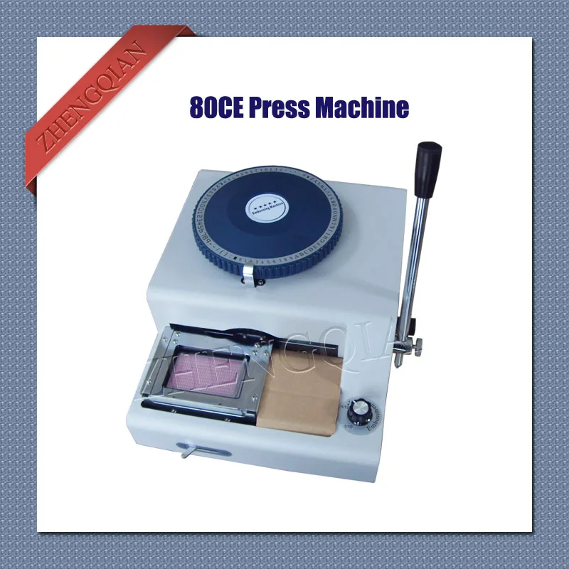 Manual 80 character letterpress id pvc card  embosser press machine convex and concave integrate