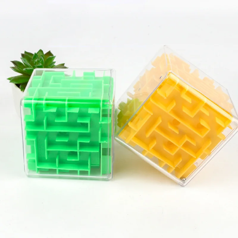 TOBEFU 3D Maze Magic Cube Transparent Six-sided Puzzle Speed Cube Rolling Ball Game Cubos Maze Toys for Children Educational