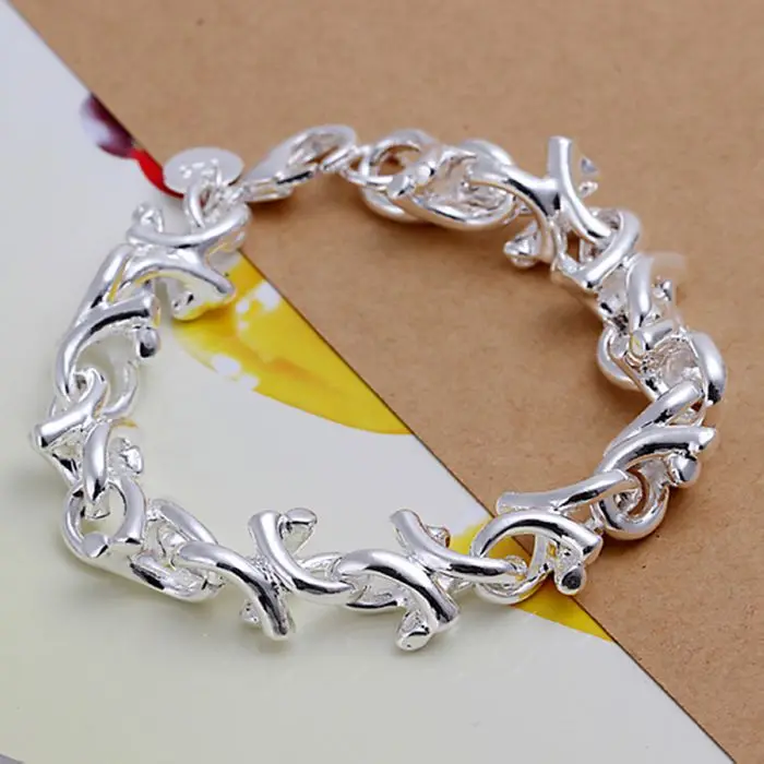 Изящный летний стильный браслет из стерлингового серебра-ювелирные изделия из 925-стерлингового серебра ювелирные изделия бижутерия филиал цепи браслеты для женщин и мужчин