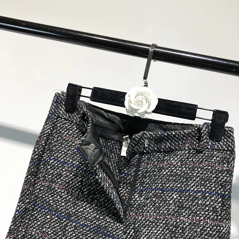 2018 Autumn Europe Style Female Plaid Blazer&Pant Suit 2 Pieces Set Women BF Slim Full Sleeve Coat Long Trouser Elegant OL Lady