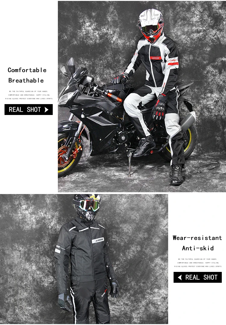 LYSCHY Непродуваемые куртки для мотоциклистов и штанов+ CE защитные прокладки мотокросса мотоциклетный костюм Туризм Мото Gp Защитная Gea