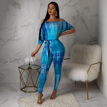 

Off shoulder Short Sleeve Printing Sexy Bodycon Women Jumpsuits