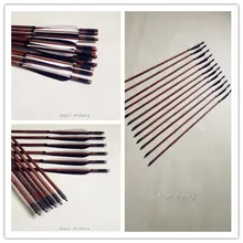 12PK ручной работы бамбуковые стрелы охотничьи стрелы мишень стрелы хорошие бамбуковые валы для изогнутого лука/блочного Лука пользователей