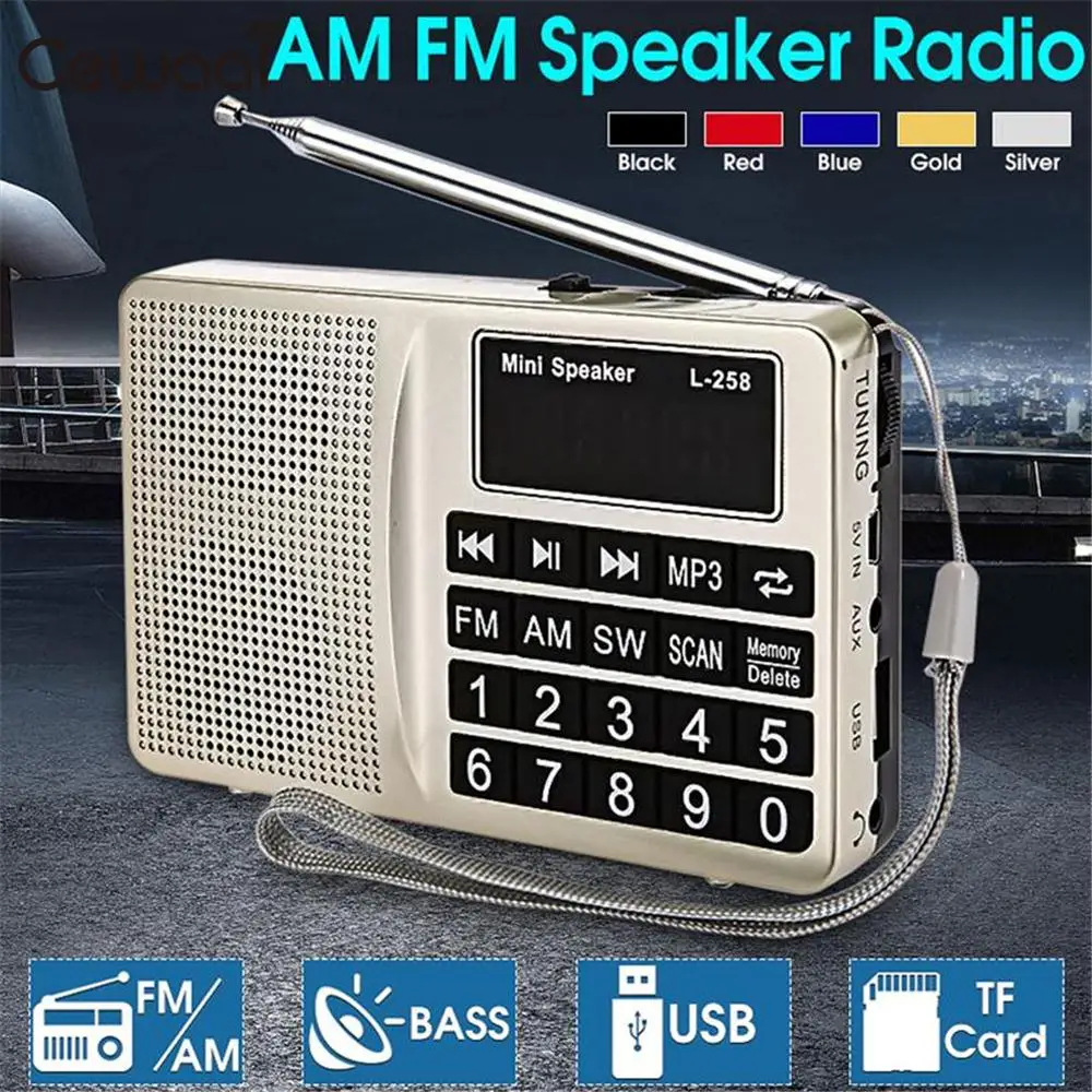 Cewaal Поддержка 32G TF карты Авто Мини FM AM sw приемник с ЖК дисплеем Динамик функцией