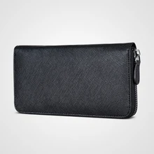 Длинные молнии бумажник натуральная кожа бумажник женская сумка мешок руки теплые кожаный бумажник