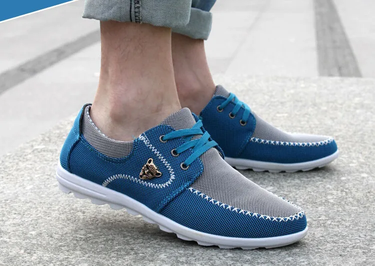 Merkmak Summer Men Shoes Trend Canvas Shoes Male Casual Shoes Men's Low Board Outwear Flats Breathable Driving Shoes Big Size 48 13