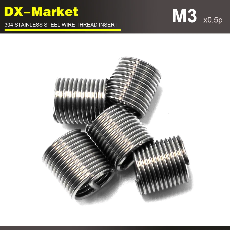 m3*2D *0.5P , 100pcs , sus304 wire thread inserts for ISO metric screw