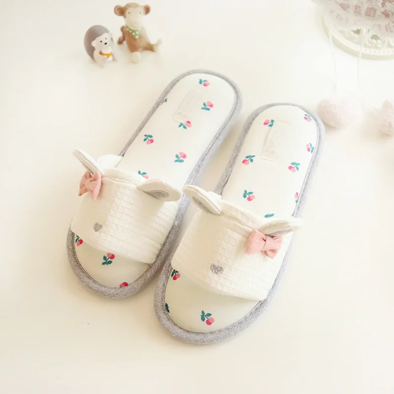 bunny fish mouth indoor home cotton slippers summer female rabbit ears