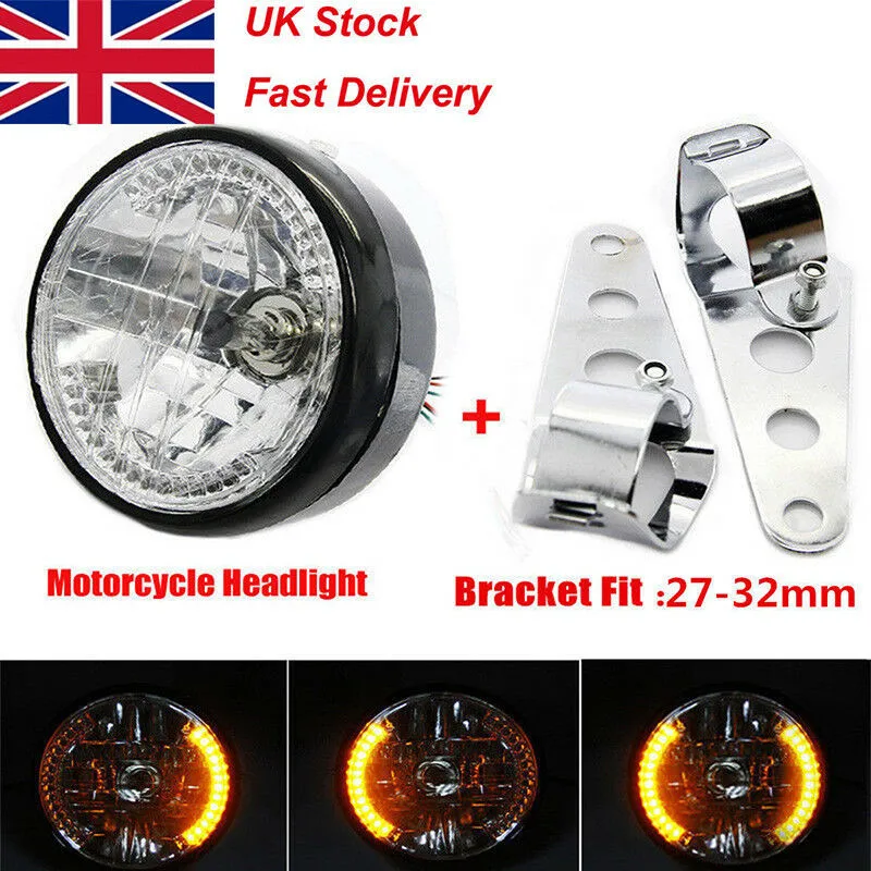 Universal 7" Motorcycle Motorbike Black Headlight LED Front Light