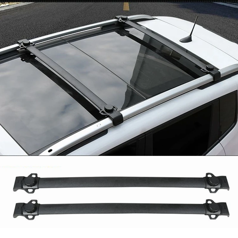 Для Jeep Renegade боковые рельсы из алюминиевого сплава поперечные перекладины багажная переноска черная багажник на крышу 2 шт. автомобильные аксессуары