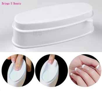 

ABS Durable Easy French Dip Tray Dipping Powder Container Dual Use for Short Extended Nails Molding for White Pink Smile Line